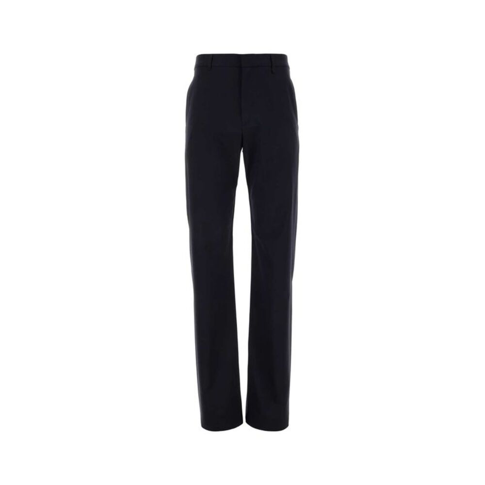 Givenchy Men Navy Blue Stretch Wool Blend Pant